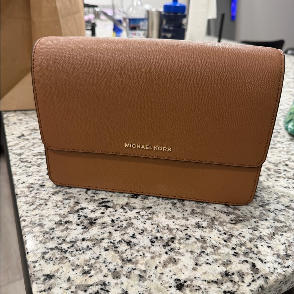 Michael Kors Brown Leather Clutch